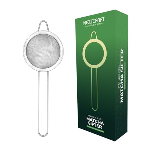 Matcha Tea Sifter Stainless Steel with Handle – Fine Mesh Sieve for Matcha Powder, Eliminates Clumps for Smooth Matcha Tea & Lattes, Dishwasher Safe Matcha Set Essential