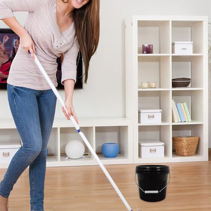 Plastic Bucket with Lid 5l Thickened Food-Grade Pail with Handle Black Sealed Container for Household Storage and Cleaning Use