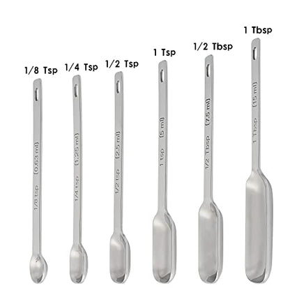 Stainless Steel Measuring Cups and Spoons Set of 12, 5 Dry Measuring Cups and 6 Measuring Spoons With Leveler for Kitchen