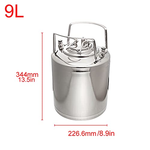 Mini Stainless Steel Beer Keg,Portable Home Dispenser System to Keep Fresh for Home Kitchen Brewing Beer,Keeps Carbonation for Craft Beer Draft and Homebrew,9 Liters