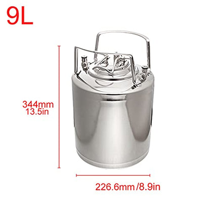 Mini Stainless Steel Beer Keg,Portable Home Dispenser System to Keep Fresh for Home Kitchen Brewing Beer,Keeps Carbonation for Craft Beer Draft and Homebrew,9 Liters