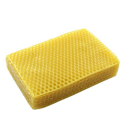 ZYAMY 10pcs Beeswax Sheets 5.1" x 3.5" Natural Beehive Wax Frame Beekeeping Equipment for Handicraft, Candle Making, Lubricating Oil and Furniture Polishing