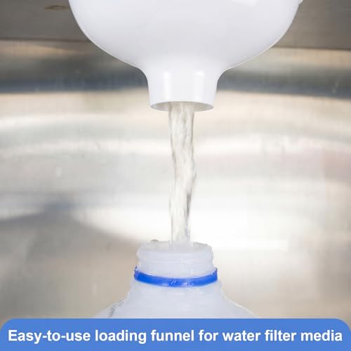 Vesici Extra Large Wide Mouth Funnel 2.5" x 10" Multi Purpose Filling Funnel Plastic Reusable for Water Softener Resin Tanks Carbon Media Jar Filling Use(White,2 Pack) - color: White