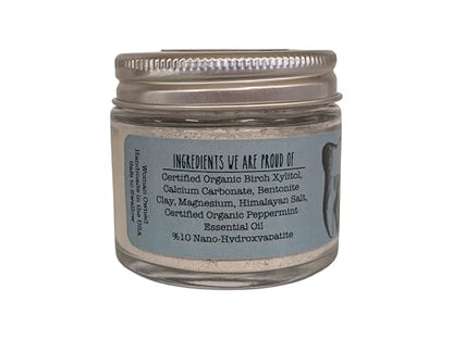 Simply Sooney Remineralizing Vegan Mineral Tooth Powder I Peppermint Nano-Hydroxyapatite Formula I Natural Ingredients I Stronger Teeth 1.5oz Glass Jar (1.5 oz Glass jar)