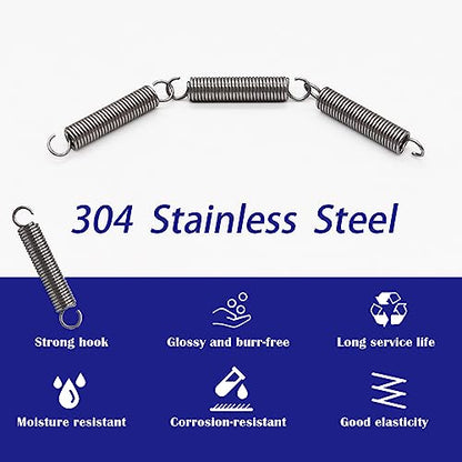 20PCS SP9600 Small Extension Spring 1/4 Inch x 1-1/2 Inch Stainless Steel Mechanical Springs with Hook Ends HE027