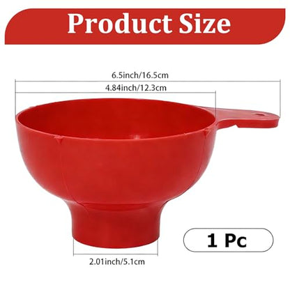 Wide Mouth Plastic Funnel Canning Funnels for Filling Mason Jars Cooking Kitchen Accessories for Filling Bottles Transferring Liquid Dry Ingredients Oil Coffee Beans Spice Blends (Red) - color: Red-1pc