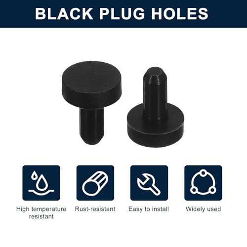 uxcell 32 Pieces Black Rubber Stopper, 3mm Plug Holes for 2.5-2.8mm/0.1-0.11" Hole - size: 2.5-2.8 mm