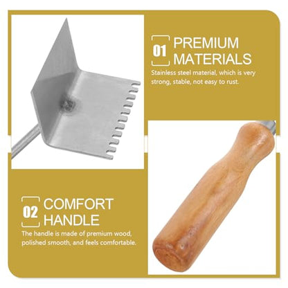 Cabilock Stainless Steel Beehive Cleaner Tool with Wooden Handle, Sturdy Beekeeping Shovel for Lifting Frames and Cleaning Hive Boxes, Rust-Resistant Hive Frame Scraper for Beekeeping