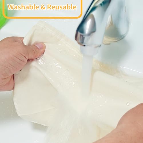3 Pcs 12"x12" Nut Milk Bag, Natural Unbleached Cotton Cheese Cloth Bag for Straining, Reusable Strainer Bag for Oat Almond Milk, Cheese Making, Yogurt, Juice, Cold Brew Coffee, Beer Tea (12x12 Inch) - size: 12x12 Inch