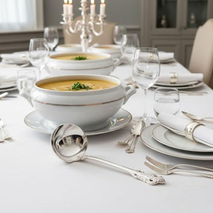 KEAWELL Premium 7.5 inch Luxury Gravy Ladle, 18/10 Stainless Steel, Small Gravy Spoon for Home. Solid and Sturdy, Dishwasher Safe. (1, Silver) - color: Silver