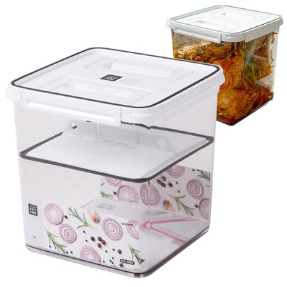 Pickle keeper Press Plate Food Storage Container Organizer for Kimchi Sauerkraut Fermentaion Airtight Lid Locking for Preserved Food (10L / 2.6 gal) - size: 10L / 2.6 gal