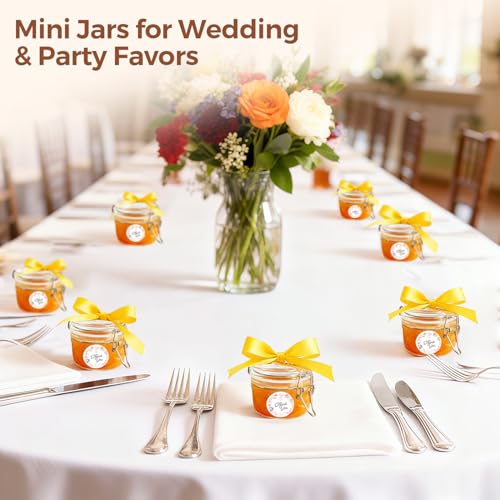 ComSaf Small Mason Glass Jars with Airtight Lids 4 oz 6 Pack Pantry | Herbs honey jam, Spice rack cabinet organization, Kitchen storage, Salt pepper chili, Wedding favors - size: 4oz*6