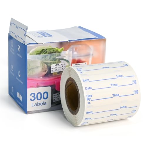 L LIKED Dissolvable Labels, 2x1 Inch, 300 Stickers, Use by Food Rotation Labels for Storage and Container - size: 2"x1"/300labels/Blue