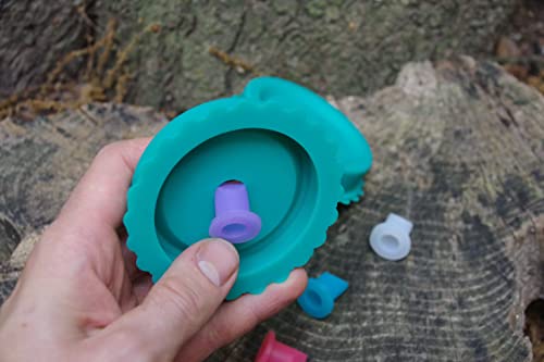 Mason jar Silicone lid and waterless Airlock made for Regular mouth masons jars 4 pack.