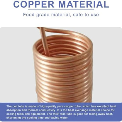 for Home Brewing Immersion Wort Chiller, 1PC Food Grade Super Efficient 5/16" X 26Ft Pure Copper Wort Chiller