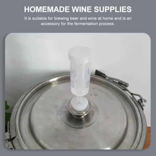 VILLCASE 3 Sets Plastic Airlocks with Silicone Plugs for Home Brewing Beer and Wine Fermentation, White Non-return Check Valves Designed to Release Carbon Dioxide and Prevent Oxygen Entry
