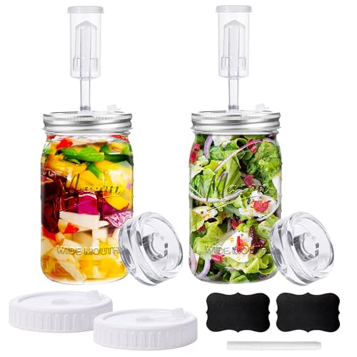 32 oz Fermentation Jar,2 Pack Fermentation kit with Fermenting Weights and Airlocks,Pickle Jar for Fermenting,Pickling,Canning,Mead Making