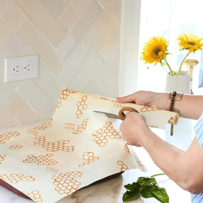 Bee's Wrap Beeswax Wraps for Food - Cut to Size 14x52" Beeswax Wrap Roll - Plastic Free Made in USA Reusable Natural Food Wrap - Honeycomb - style: Honeycomb