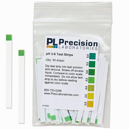 Eisco Labs - Precision pH Test Strips - Narrow Range 3-6 pH, Quick and Accurate Testing in 0.5 pH Increments, Ideal for Mildly Acidic to Neutral Substances Such as or Sushi Rice, Salsa, & Kefir