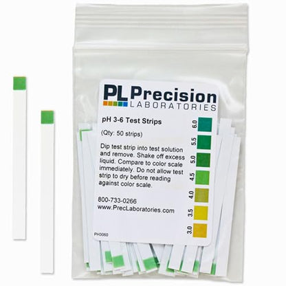 Eisco Labs - Precision pH Test Strips - Narrow Range 3-6 pH, Quick and Accurate Testing in 0.5 pH Increments, Ideal for Mildly Acidic to Neutral Substances Such as or Sushi Rice, Salsa, & Kefir