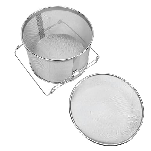 Fockety Honey Strainer, Stainless Steel Double Sieve Honey Filter, 32.88oz Extractor Equipment for Harvesting Beekeeping Equipment, Easy Clean