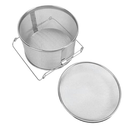 Fockety Honey Strainer, Stainless Steel Double Sieve Honey Filter, 32.88oz Extractor Equipment for Harvesting Beekeeping Equipment, Easy Clean