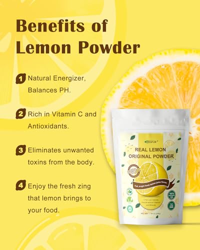ORGFUN Original Lemon Powder, Freeze Dried Lemon Juice Powder, Great for Beverages, Smoothies, Baking 7.06 Oz - color: Lemon 7.06 Ounce