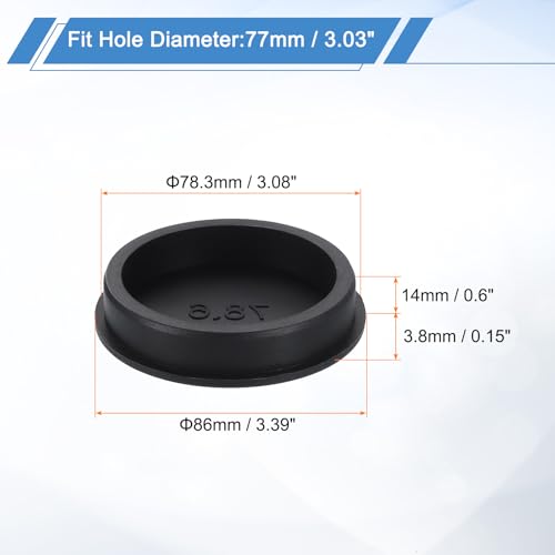 uxcell Silicone Hole Plug, Waterproof Round Rubber Stoppers Bottle Seal Plugs Tube Pipe End Caps for 77mm/3.03" Hole for Bathtub Bottle, Black - size: 77mm/3.03"