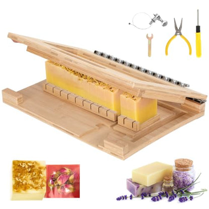 Soap Cutter,Multi Handmade soap Cutting Tool 1-12 Bars, 1”Uniform Slices for Candles,Cheese,Butter,Cake,Bread DIY Making Cutting Tool