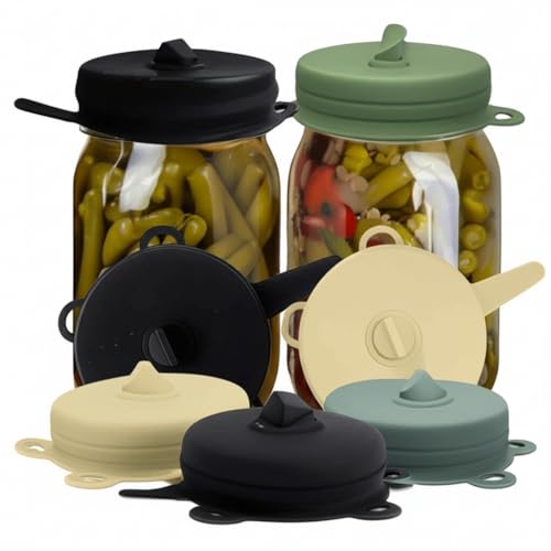 Fermentation Lids Airlock, 4Pack, 2.5-inch Regular, Burping Lid Mason Jar, Fermenting Lid Kimchi, Pickles, Sauerkraut, Fermentation Lids for Mason Jars EasyLid Fermenting Kit - size: 2.5-inch Ferment Lid