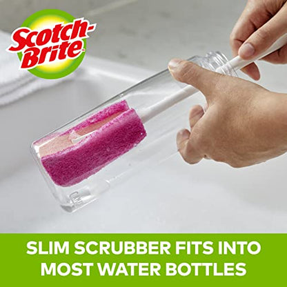 Scotch-Brite Water Bottle Scrubber, Safe On Glass, Plastic and Stainless Steel (Pack of 2) - size: Bottle Scrubber (Pack of 2)