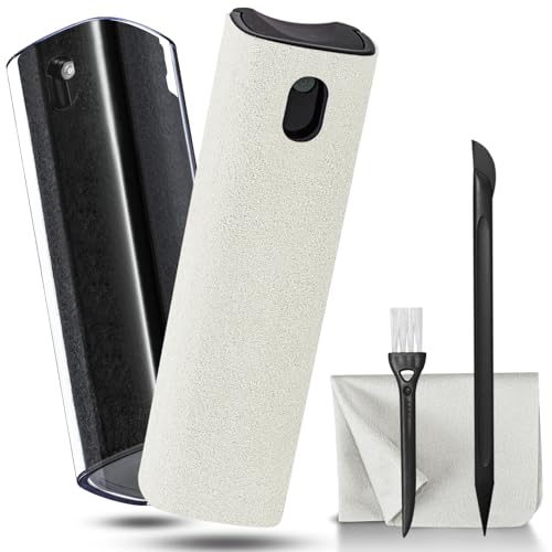 walrfid 2Pcs Laptop Cleaner, Computer Screen Cleaner Spray and Wipe, Electronics Laptop Cleaning Kit for iPad, iPhone, Cellphone, Monitor, MacBook Pro, Car Display, Tablet, TV, Kindle, Black Cream - color: Black, Cream