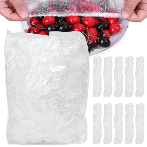 100pcs/bag Disposable Food Containers for Fresh Keeping Bads Storage Covers Kitchen,2x2x0.1cm (14-35cm Stretchable) - color: Transparent1