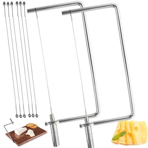 Cheese Cutter Board Accessories Kitchen Knife Marble Block Cheese Slicer Stainless Steel Components DIY for Making Giftable Cheese Cutting Boards with Hardware Cheese Slicer Kit,(2Slicer+8Wires)7in - size: 7in