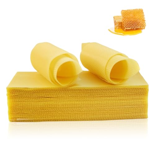 Agatige 10PCS Beeswax Sheets for Candle Making, Natural Beeswax Honeycomb Foundation Sheets Candle Rolling Kit for Kids Adults