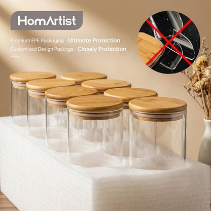HomArtist Extra Large Glass Flour and Sugar Storage Containers with Airtight Lids,132 floz x2 [Set of 2] Big Glass Jars with Bamboo Lids, Air Tight Food Storage Jars for Cereal, Pasta, Rice, Coffee - color: 132oz 2 Pack