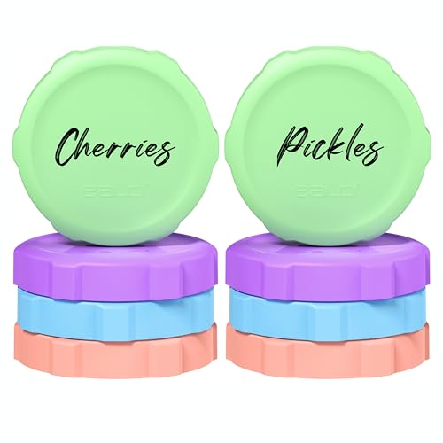 Premium Mason Jar Lids (8 Pack - Wide Mouth) - Heavy Duty, BPA Free Reusable Plastic Mason Jar Lids - Dry Canning Lid that fits Ball, Kerr & More - Leak Proof Lids … - size: 8 Wide