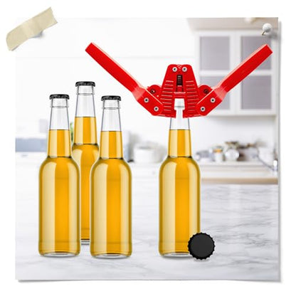 Fermentaholics Beer Bottle Capper & Lid Set – Double Wing Capping Tool & 144 Black Crown Caps – For Bottling Drinks at Home – Fits Standard Beer Bottles, Homebrew, 12 oz & Bombers with 26mm Opening - size: Bottle Capper Lid Set and 144 Black Crown Caps