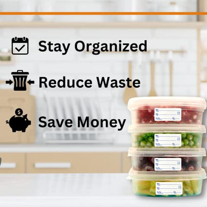 2x1 Dissolvable Labels for Food Containers (500, Blue) - Writeable, Heat-Resistant, Freezer-Safe, Bilingual Restaurant Supplies - color: Blue, size: 500