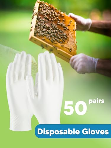 10PCS Honey Harvesting Beekeeping Tool Kit, 5 Gallon Bucket with Gate | 50 Pairs Gloves, 58-90% Brix Scale Range Honey Moisture Tester, Honey Pail Kit Gate Strainer Uncapping Knife Scraper - size: 1 Bucket