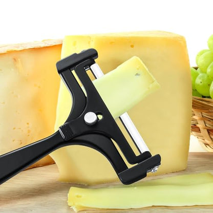 Boao 2 Pack Wire Cheese Slicer Stainless Steel Handheld Cheese Cutter Angle Adjustable Shaver Replacement Kitchen Cooking Tool for Mozzarella Cheddar Gruyere(Black) - color: Black