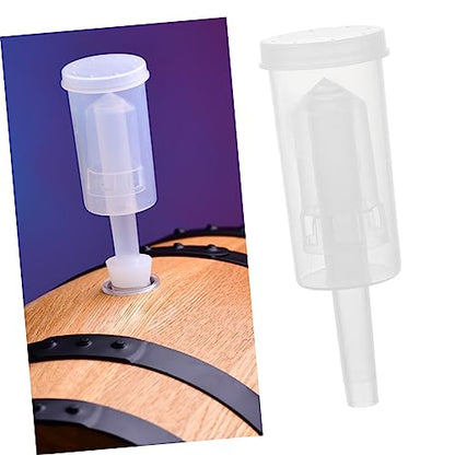 2Pcs Plastic One Way Brewed Wine Exhaust Valves Three Piece Check Valves for Wine Bottles Transparent Supplies for Home Brewing and Wine Preservation