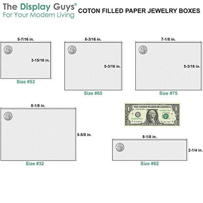 TheDisplayGuys - 100-Pack #10 Cotton Filled Cardboard Paper Jewelry Boxes Gift Case - Matte Black (1.9" x 1.3" x 0.7") - for Shipping or Storage - size: 100 Pack