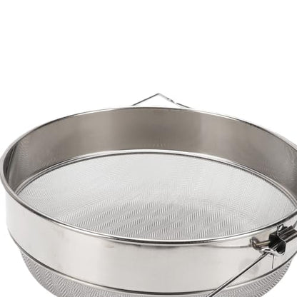 Cryfokt Honey Strainer, Stainless Steel Double Sieve Honey Filter with Expandable Mesh Screen for 5 Gallon Bucket Beekeeping Equipment