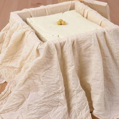 SECFOU Reusable Cheesecloth Food Strainer Cloth for Cheese Making and Tofu 60×60cm Cotton Filter Cloth with Hemmed Edges, 2pcs Set for Kitchen Straining and Draining