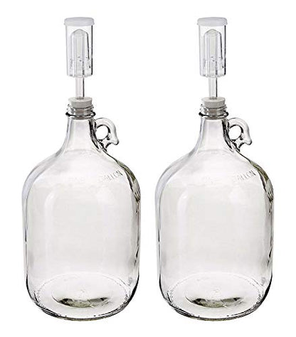 Home Brew Ohio One Gallon Glass Complete Fermenter Set of 2