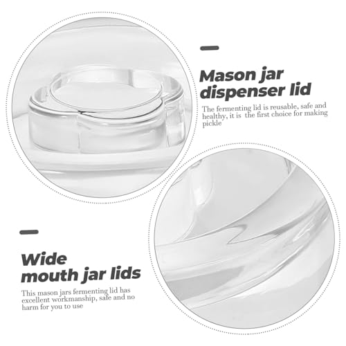 SOLUSTRE Glass Fermenting Weight for Wide Mouth Mason Jars with Easy Grip Handle Lightweight Pickle Jar Lid for Kimchi Sauerkraut Safe Household Fermentation Accessory