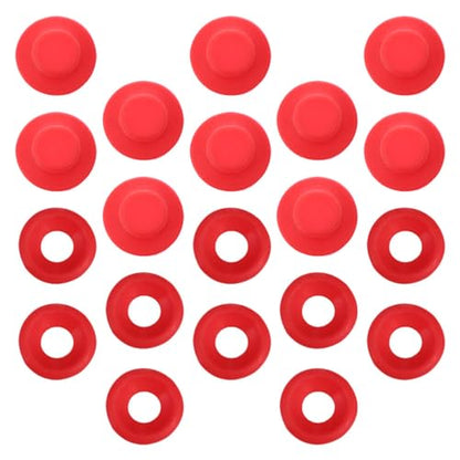 Zerodeko 20pcs Silicone Seal Gasket Replacement for Swing Top Bottles, Leak-proof Red Half and Full Coverage Caps, Sturdy Water Bottle Lid Seal for Home Brew Beer and Soda