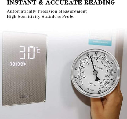 3" Dial 2" Probe FERRODAY 1/2 NPT Stainless Steel Dial Thermometer 1/2 NPT Homebrew Kettle Thermometer Weldless w/O-Rings 0-220ºF Kettle Stainless Steel Brew Pot Thermometer