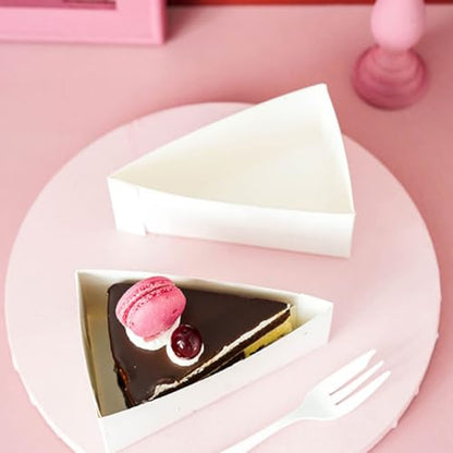 Cabilock 20-Pack Triangle Cake Boxes 5.11 X 3.34 X 1.96 in Box with Lids Food Grade Dessert Containers for Cheesecake Pie Party Picnic Office School Home Restaurant